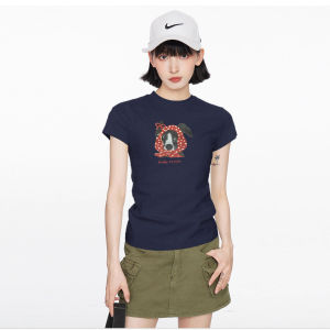 QIAOJIAOYA | Áo Thun Slim Fit Thiết Kế
