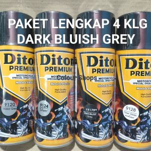 Pilok Cat Diton Premium Paket Lengkap 4 Kaleng Dark Bluish Grey Abu Abu Monyet 9179 Primer Grey 9120 Silver 9124 Clear Gloss 9128 400cc Pilox Paketan Cat Semprot Special Spray Paint