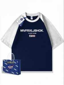 Heavy Cotton Contrast Stitching T-shirt