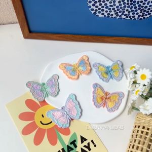 DIY ตัวเย็บไม่มีกาว 3D ติดเสื้อ ติดผ้า ติดกระเป๋า ฟื้นฟู งานฝีมือ ลายผีเสื้อ ผ้าลูกไม้