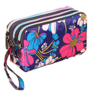 Large Capacity Canvas Long Wallet Womens Zipper Handbag Simple Three-layer Ladies Small Bag Mobile Phone Bag Youth Fashion