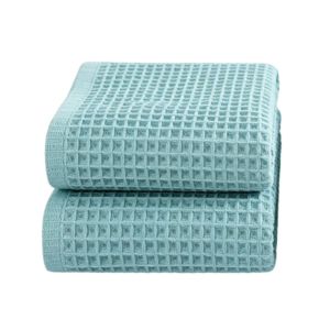 Premium Cotton Waffle Towels Set - Ultra Absorbent Lint-Free Quick Dry - Bath Towel & Hand Towel Lightweight Bath Sheet 1/2/6pcs