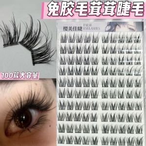 Fluffy Fake Eyelashes Single Cluster Wild Volume Thickened Barbie Mixed Style Self Adhesive Natural Looking Curling Dense