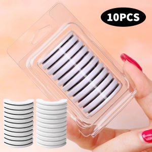 10ชิ้นเทปกาวไม่มีกาวติดในตัวใช้ซ้ำได้กาวติดขนตาปลอมขนตาปลอมแผ่นยาว Peralatan Rias สำหรับติดขนตาไร้สารก่อภูมิแพ้