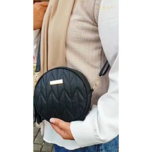HANAMI Tas Selempang Wanita Kulit Youra Hitam Cantik Branded Simple Premium Kekinian Mewah TA1053B5