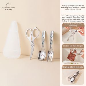 MODERN SWEETHOME | Kéo Cắt Thực Phẩm Cho Bé 316 Inox Thực Phẩm Cấp Dễ Mang Đem Có Thể Tháo Rời