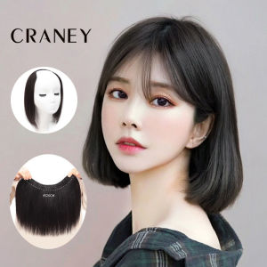 Craney 假发短Wig Straight Hair Extension Piece Women like real hair Gasket Thickened non-marking u-shaped one-piece invisible head pad hair root replacement piece on both sides