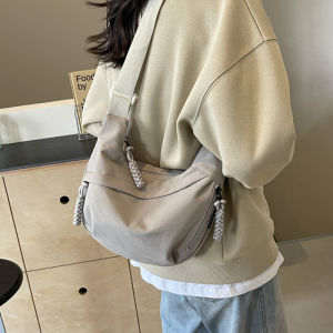 Fashionable Large Capacity Canvas Shoulder Bag Womens 2025 New Spring Summer Casual Versatile Crossbody Bag Korean Style