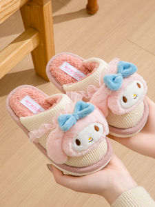 Adorable Princess Cotton Slippers for Girls Home Use Anti-Slip Bottom Comfortable Soft Cotton Material Suitable for Children