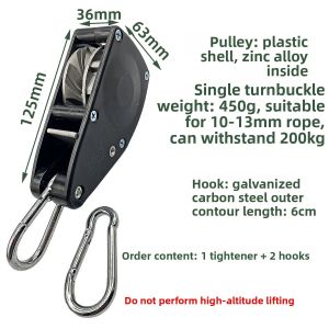 Ratchet Pulley for 10-13mm Rope Awning Wind Rope Tent Fastener Fixed Buckle Pulley Hangers Heavy Duty Rope Hanger