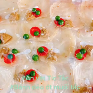 Bánh tráng dẻo ớt chấm muối nhuyễn tắc xanh cay cay chua chua