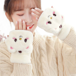 Deanbarry | Wool Fleece Thermal Flip Cover Touchscreen Friendly Half-Finger Gloves