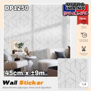 Wallpaper Sticker Dinding Motif Geometri Kubus 3D [45cm x ±9m]