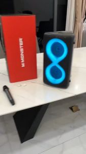 Loa Karaoke 2 Mic hãng MONSTER Cycle ( Mỹ) Công suất 80W Bluetooth 5.1