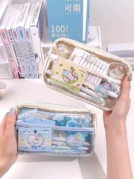 Kotak Pensel Lutsinar Kuromi Kapasiti Besar Pelajar Perempuan Kartun ...