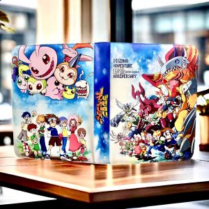 Digital Monster Trading Card Holder Album Leather Zipper Children Storage Pages Collectible Card Organizer