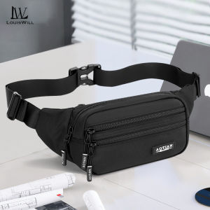 LouisWill Men Chest Bag Waist Bag Fashion Fitness Bag Oxford Cloth Crossbody Bag Sports Bag Waterproof Wear Resistance Durable Bag Large Capacity Street Bag Casual Bag Travel Bag Phone Pouch