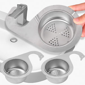 【On Sale】304 Stainless Steel Sink Drain Basket Hanging Kitchen Mesh Dish Vegetable Wash Basin Leftover Filter