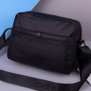 กระเป๋าสะพายข้างแบบสะพายข้างสำหรับผู้ชาย กระเป๋าใส่โน้ตบุ๊กขนาดเล็ก กระเป๋าใส่ของสำหรับเดินทาง กระเป๋าใส่ของแบบลำลอง ความจุขนาดใหญ่ วัสดุ Oxford Cloth