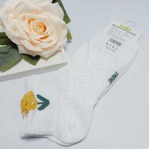 Kaos kaki Wanita Fashion Putih Motif ukuran pendek