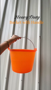 Rubber Cement Pail Orange Balde Heavy Duty Gray Thickened Construction Bucket w/ Handle