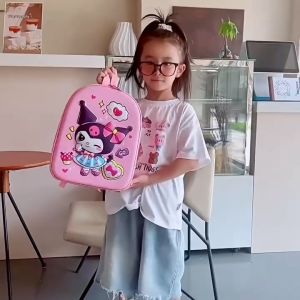 Balo cho bé 1-5T đi học mẫu giáo hoạt hình Kuromi Melody Cặp trẻ em mầm non vỏ nhựa siêu nhẹ hình nổi 3D BOLALA BA023B