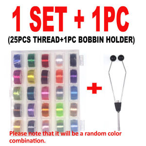 Bimoo 25Spools 200D High Light Floss Fly Tying Thread Nymph Streamer Dry Midge Fly Tying Material Bi-ceramic Bobbin Holder