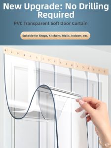 PVC Transparent Soft Leather Door Curtain Partition Air Conditioner Kitchen Windproof Warmth Commercial Household Use
