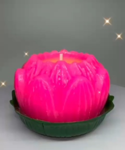 高品质 红莲花蜡烛 6粒装 点燃24小时 High Quality Lotus Candle (6pcs/set) 24 Hours LILIN
