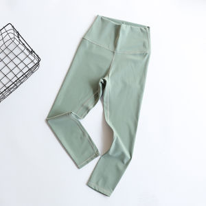 High Waist Yoga Pants Quick Dry Sweat Absorption Fitness Sports Seven-Foot Length Naked Sensation Nylon Spandex Womens Trousers