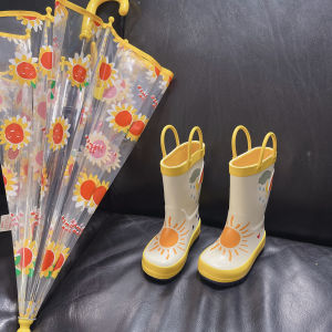 Giày Bốt Chống Nước Cao Su Màu Xanh Lá Cây Nhẹ Chống Trượt Cho Trẻ Em Giày Bốt Chống Nước Mùa Hè Cho Bé Trai Và Bé Gái