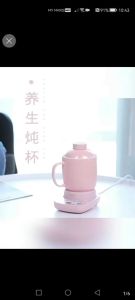 Ready stock  600ml automatic ceramic small mini health cup birds nest stew pot stew electric stew pot porridge soup soup stew soup pot