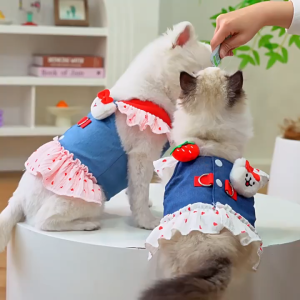 Váy Rin 2 dây mùa xuân và mùa hè cho chó mèo quần áo cho chó cưng quần áo cho chó