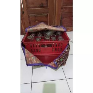 Tas krat gelas muat 2 tumpuk