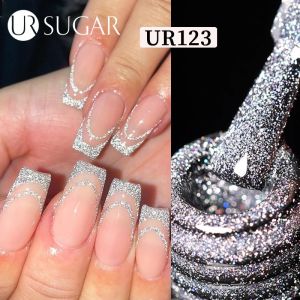 UR SUGAR Reflective Glitter Gel Polish Pure Colors Iridescent Gel Thermal UV LED Soak Off Top Coat Matte UV Lamp Cure Nail Varnish