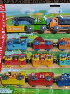 Hape Wooden Magnetic Train Track Small Car Electric Train Head Magnetic Absorption Toy Train Set for Children over 3 Years