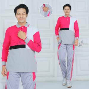 Setelan baju olahraga seragam senam pria dan wanita / Set kaos training olahraga