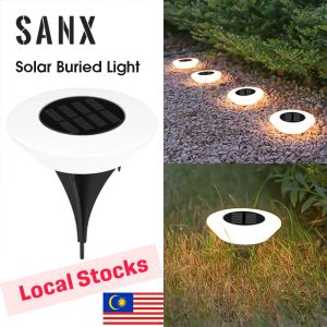 SANX LED Solar Buried Light Outdoor Lawn Lamp Waterproof Garden Lamp Automatic Solar Garden Light Landscape Light for Courtyard Decoration Walkway Path Driveway Patio Yard Lawn 太阳能草坪灯