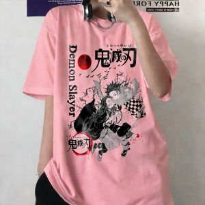 Bandai | Mens Demon Slayer Anime T-Shirt White Cotton Casual Print Tee Kimetsu No Yaiba Character Design for Daily Otaku Social