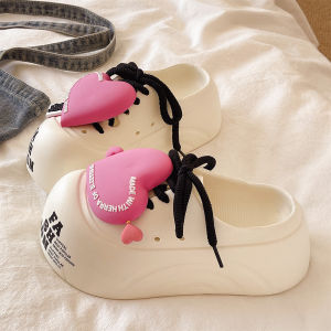 Elevating Heel Non-slip Cute Hearts EVA Sole Slide Sandals