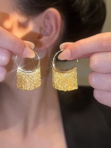 Elegant Tassel Earrings Womens Niche Design Luxury Ear Jewelry Subtle Charm 2023 Trendy Cold Tone Fashion Accessories