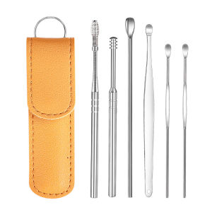 ชุดไม้แคะหูสแตนเลส 6 ชิ้น ไม้แคะหู ที่แคะหู ชุดแคะหู พร้อมกล่องใส่ ไม้แคะหูสแตเลส ไม่เป็นสนิม คุณภาพดี พร้อมส่ง