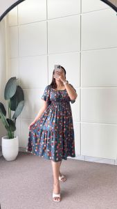 DRESS BELLA//DASTER LAILA BY ANNISA MODEL LENGAN PENDEK//DRESS PENDEK RAYON KEKINIAN