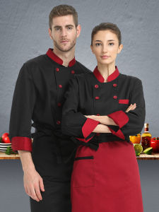 Long Sleeve Chef Work Uniform for Hotel Restaurant Baking Polyester Cotton Blend Winter Season Suitable for Youth