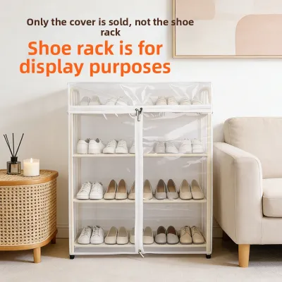 Thickened Dustproof Shoe Cover with 4 Zippers T-Shape Top