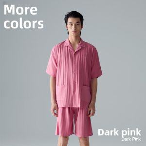 HLA | Mens Pure Cotton Short Sleeve Sleepwear Shorts Home Clothes Set Wearable Outdoor Spring Summer New Arrival HLA Brand