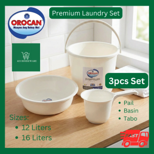 Orocan Premium Laundry Set Pail Basin Tabo Dipper Balde Timba Hugasan Labahan Labahin Basket Laba