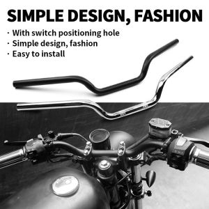 Motorcycle Refit Handlebar 22MM Universal Retro Black Modified Handle Bars for Motorbike Classic Scooter Handlebars