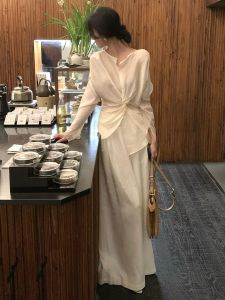 SHANGSHA | Autumn Elegant and Luxurious White Dress Suit
