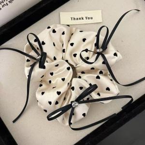 Ballet Style Polka Dot Satin Hair Ties Butterfly Knot Elastics Super Fairy Tale Hair Bands Hair Accessories for Women Girls